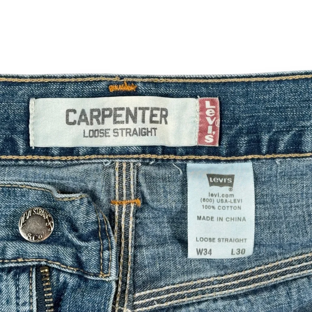 Vintage Levis Jeans Mens 34x30 Blue Carpenter Loose Straight Baggy Denim Y2K